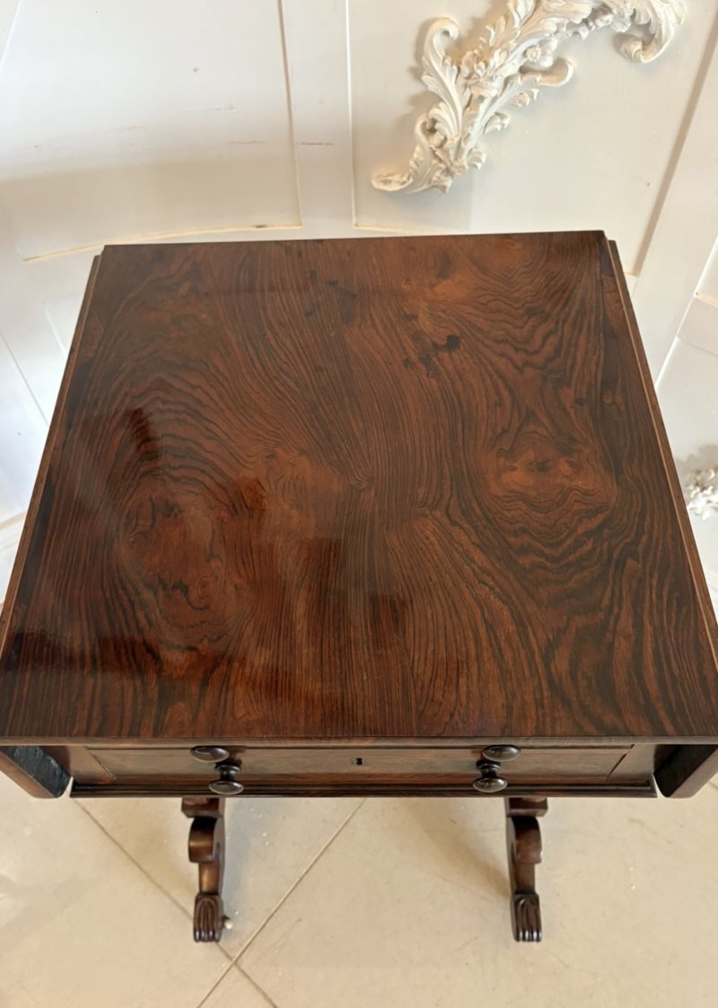 Antique William IV Quality Rosewood Work / Lamp Table